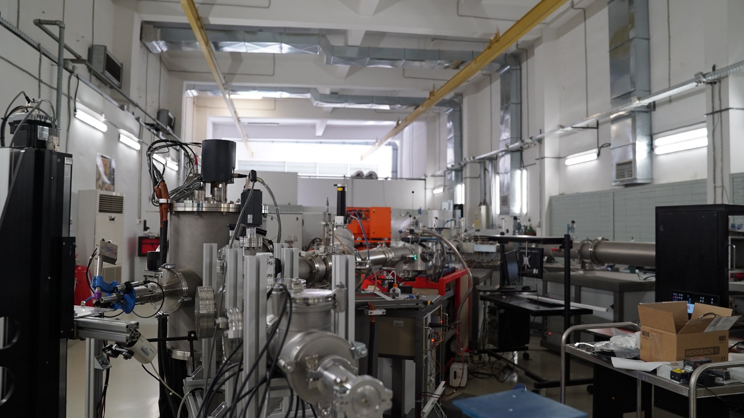 View along the 3 MV Tandetron beam lines in the experimental hall at IFIN-HH