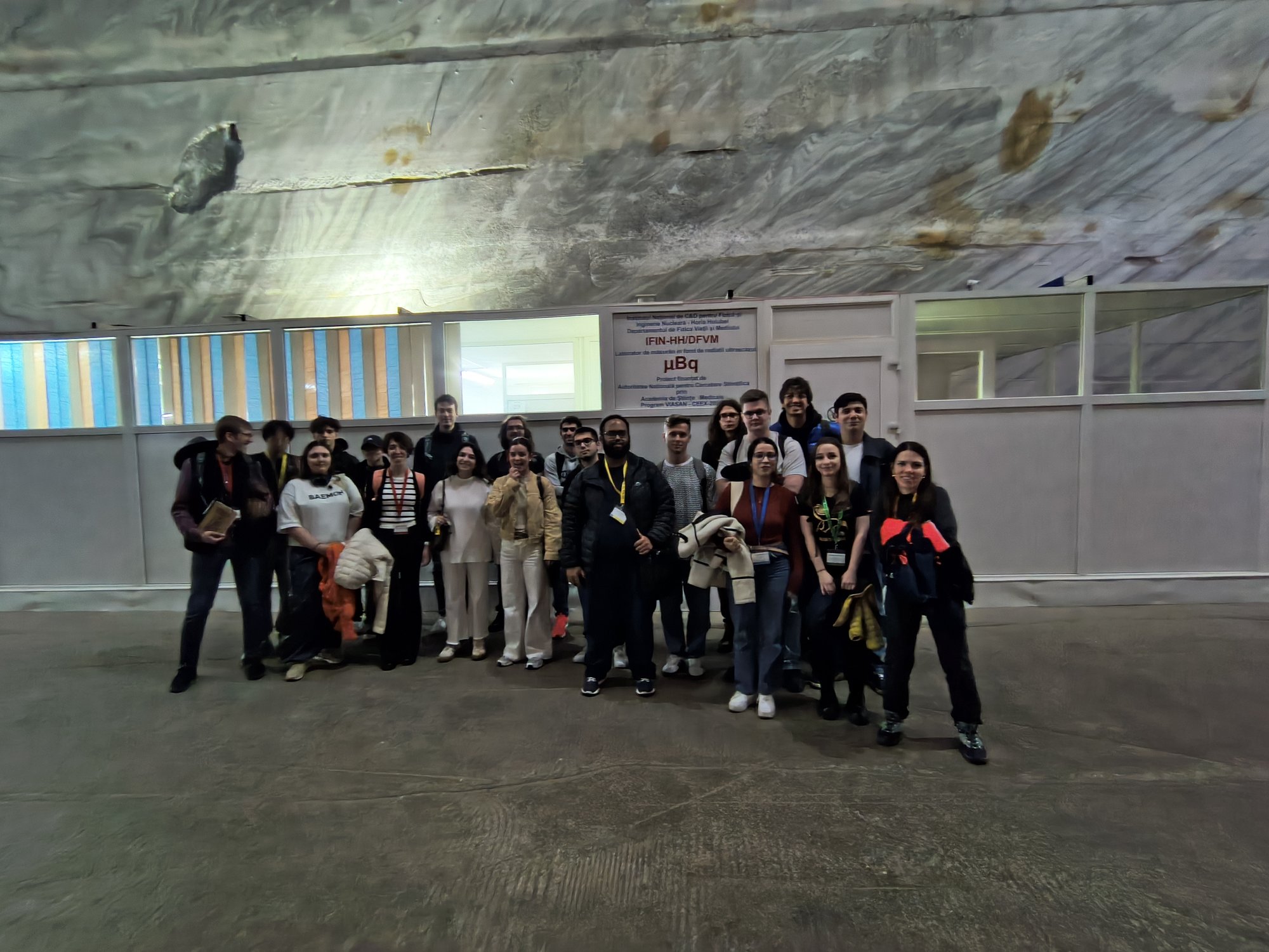 The full BTS26 cohort inside the underground salt-mine laboratory