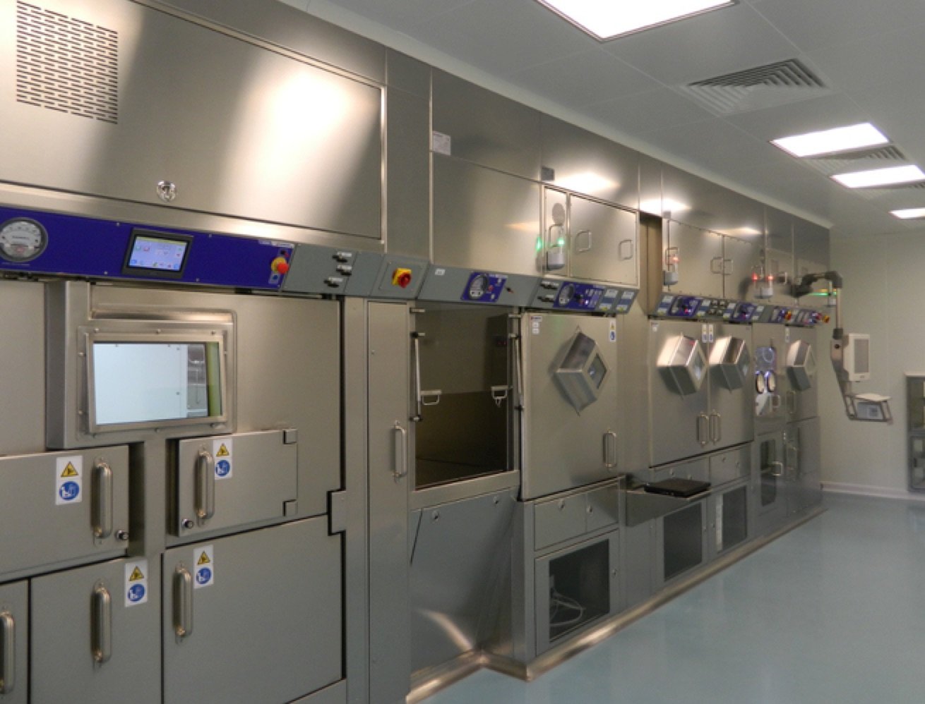 Radiochemistry hot cells for handling radioactive material safely